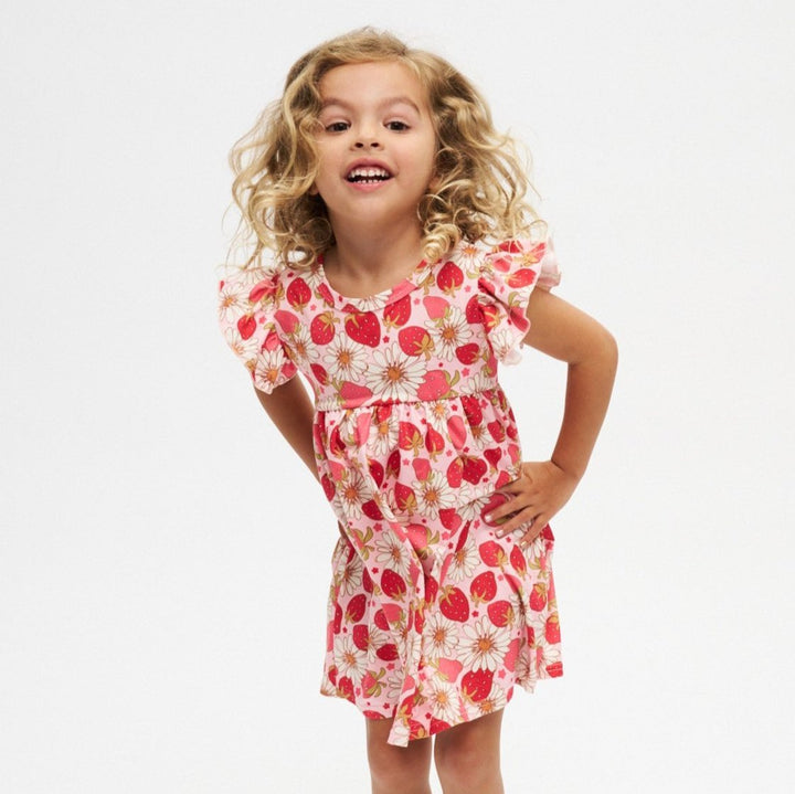 Sweet Strawberry Twirl Dress