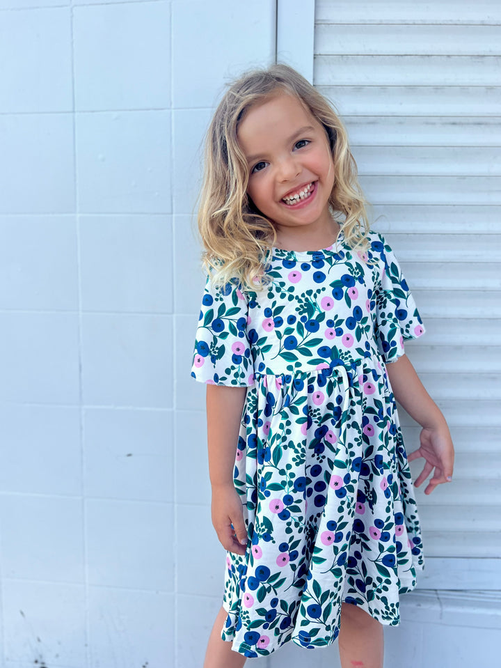 Blueberry Bloom Twirl Dress