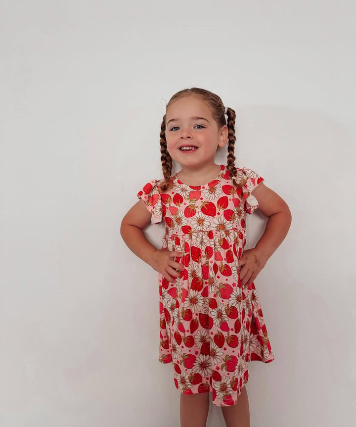 Sweet Strawberry Twirl Dress