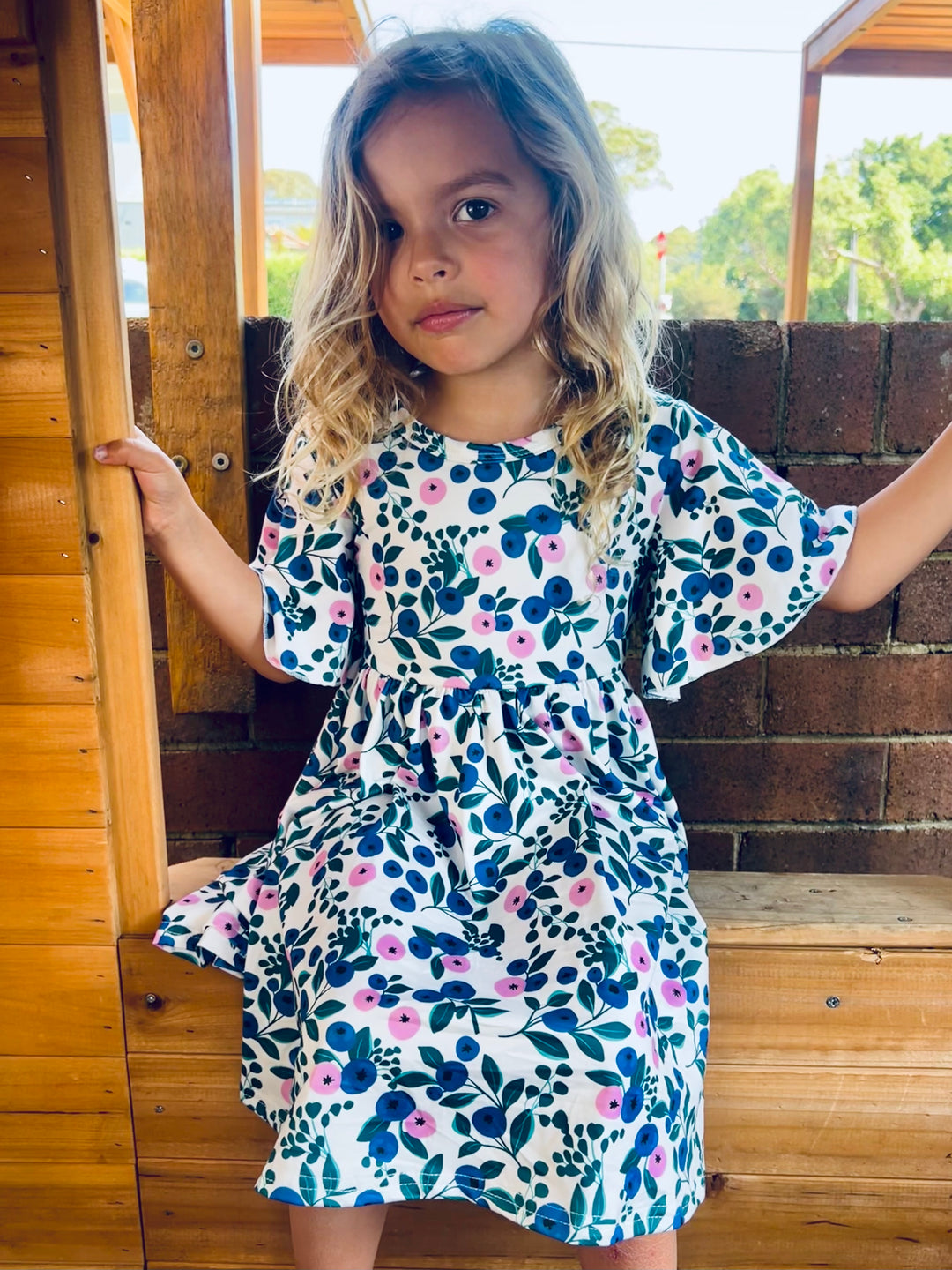 Blueberry Bloom Twirl Dress Bright Culture Kids Wear Blueberry Bloom Twirl Dress Bright Culture Kids Wear