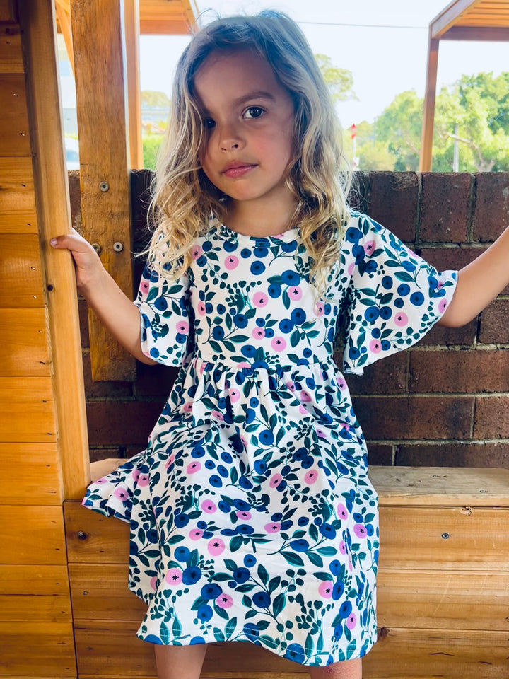 Blueberry Bloom Twirl Dress