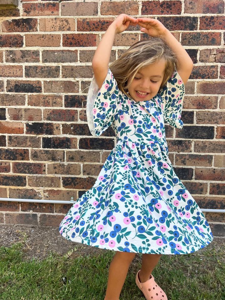 Blueberry Bloom Twirl Dress