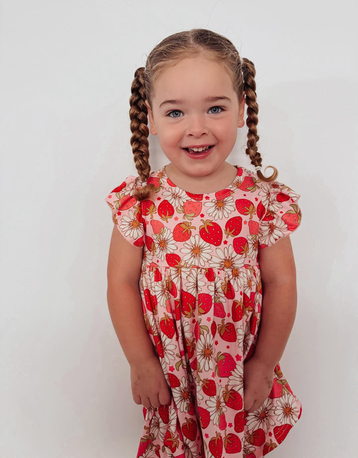 Sweet Strawberry Twirl Dress