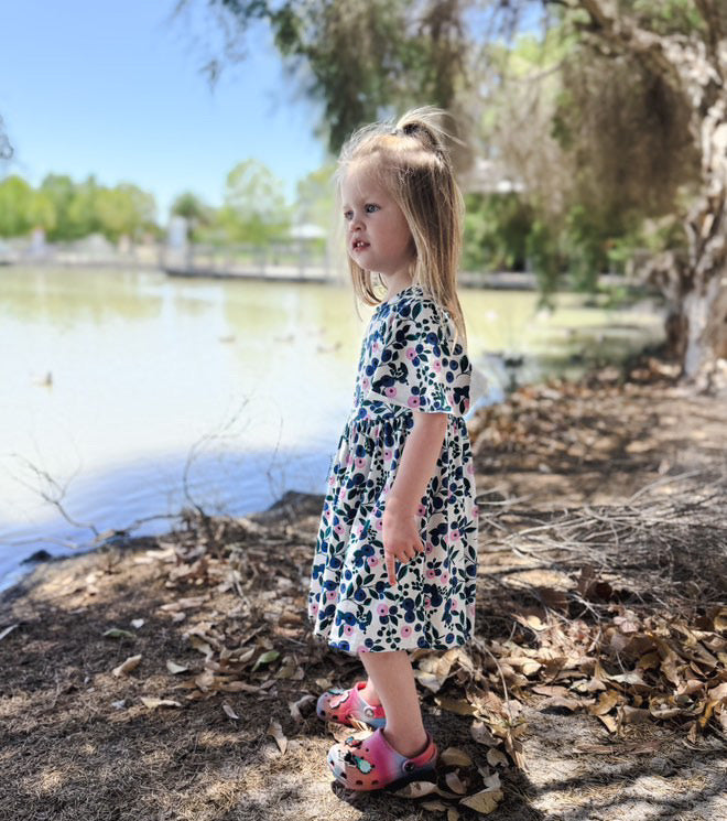 Blueberry Bloom Twirl Dress