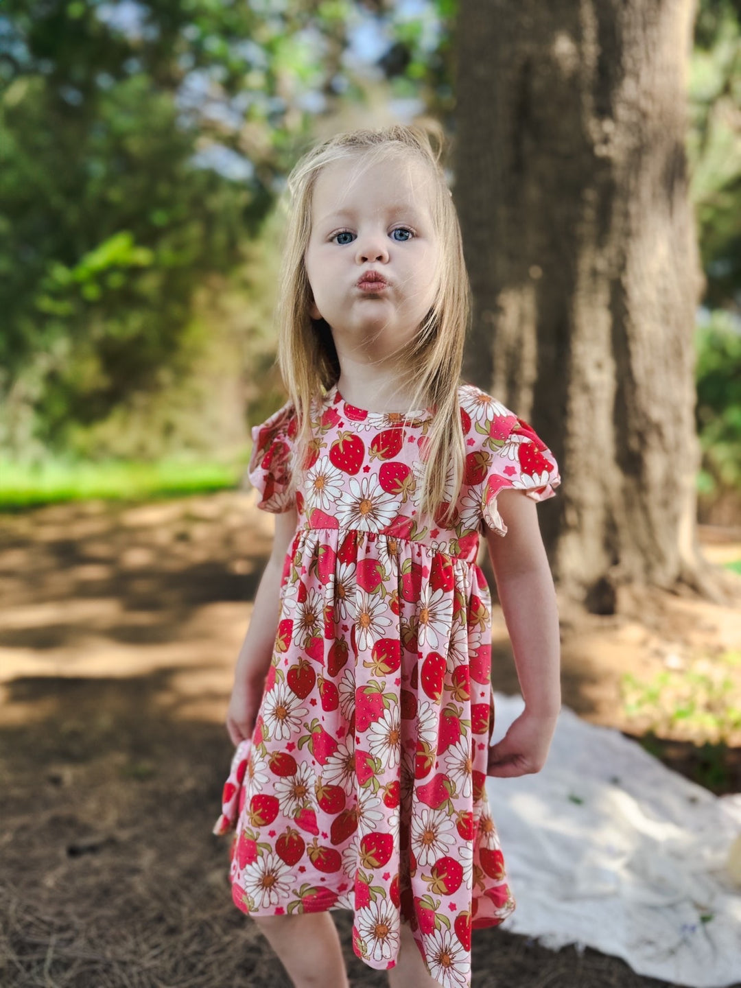 Sweet Strawberry Twirl Dress