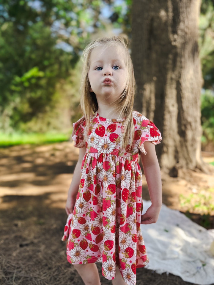 Sweet Strawberry Twirl Dress