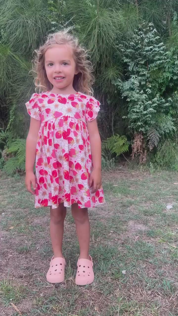 Sweet Strawberry Twirl Dress